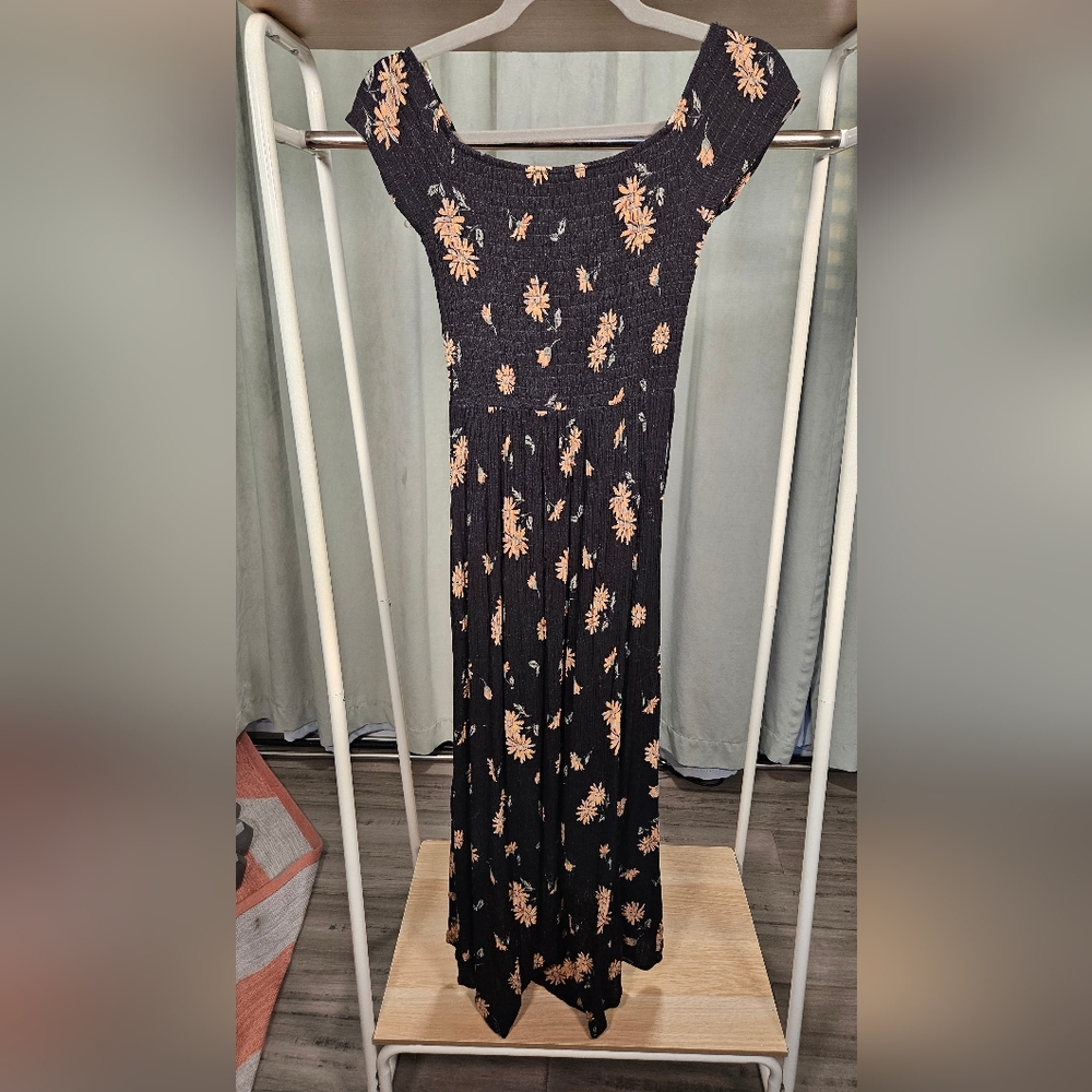 Casual black floral dress